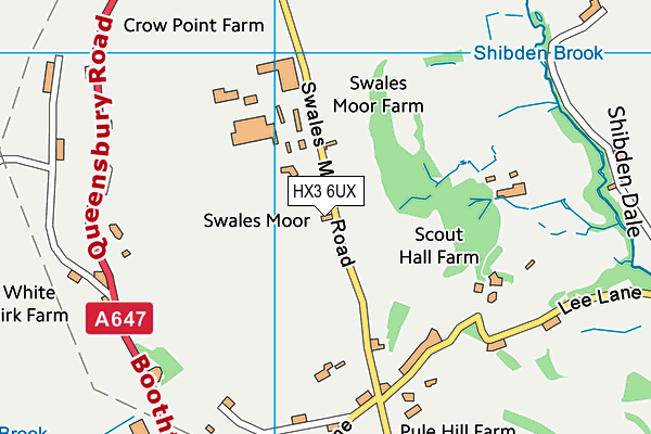 HX3 6UX map - OS VectorMap District (Ordnance Survey)