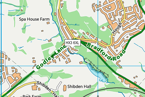 HX3 6XL map - OS VectorMap District (Ordnance Survey)