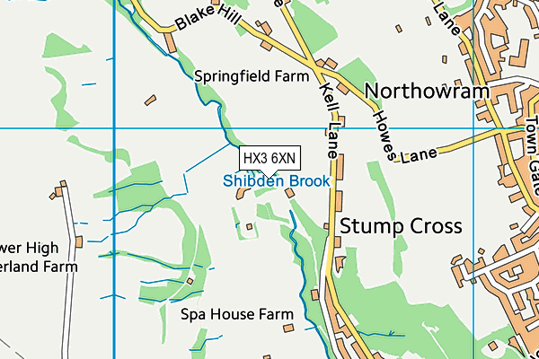 HX3 6XN map - OS VectorMap District (Ordnance Survey)