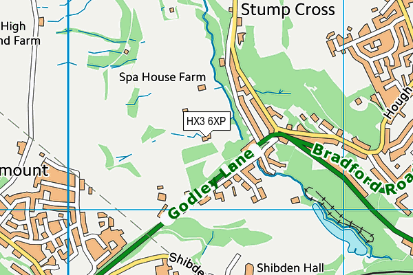 HX3 6XP map - OS VectorMap District (Ordnance Survey)