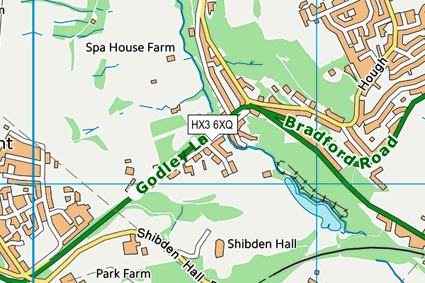 HX3 6XQ map - OS VectorMap District (Ordnance Survey)