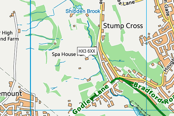 HX3 6XX map - OS VectorMap District (Ordnance Survey)