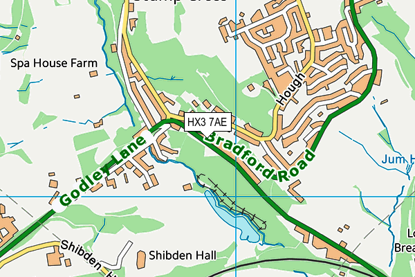 HX3 7AE map - OS VectorMap District (Ordnance Survey)