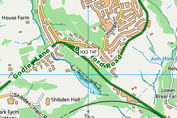 HX3 7AF map - OS VectorMap District (Ordnance Survey)