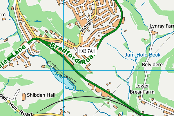 HX3 7AH map - OS VectorMap District (Ordnance Survey)