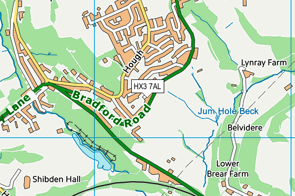 HX3 7AL map - OS VectorMap District (Ordnance Survey)