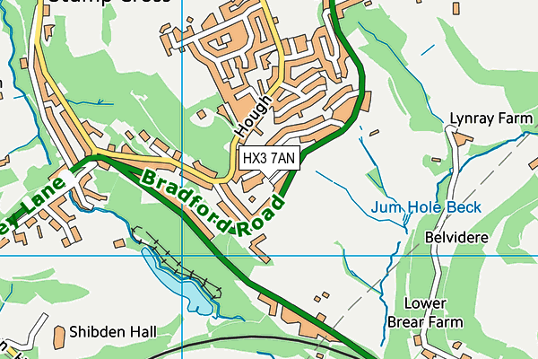 HX3 7AN map - OS VectorMap District (Ordnance Survey)