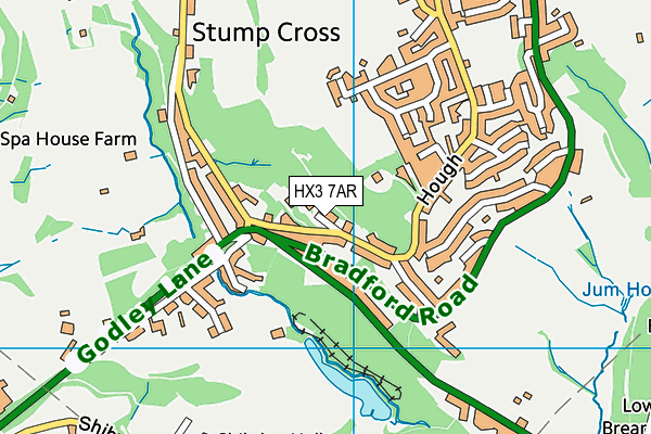 HX3 7AR map - OS VectorMap District (Ordnance Survey)