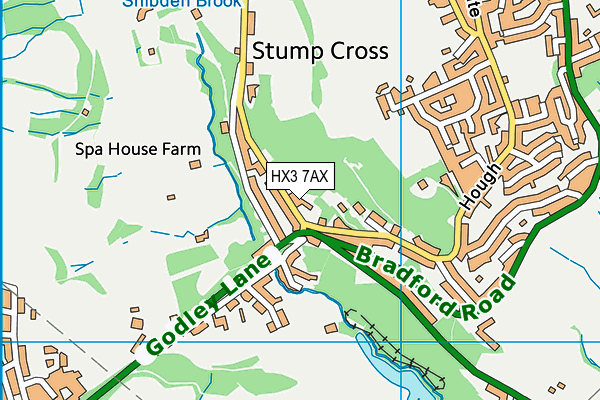 HX3 7AX map - OS VectorMap District (Ordnance Survey)