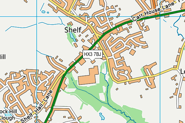 HX3 7BJ map - OS VectorMap District (Ordnance Survey)