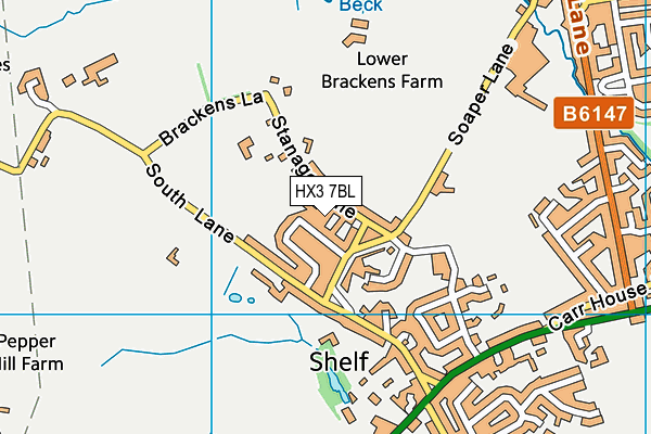 HX3 7BL map - OS VectorMap District (Ordnance Survey)