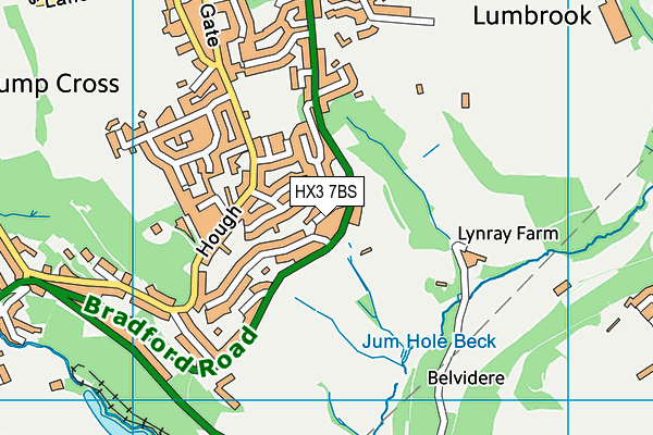 HX3 7BS map - OS VectorMap District (Ordnance Survey)