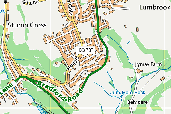 HX3 7BT map - OS VectorMap District (Ordnance Survey)