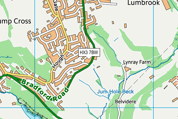 HX3 7BW map - OS VectorMap District (Ordnance Survey)