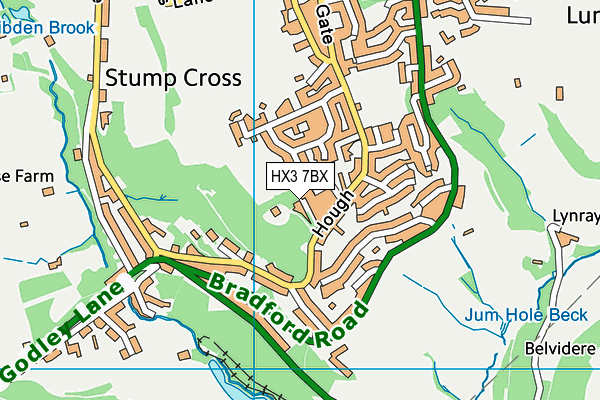 HX3 7BX map - OS VectorMap District (Ordnance Survey)