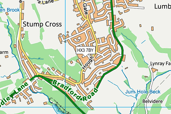 HX3 7BY map - OS VectorMap District (Ordnance Survey)