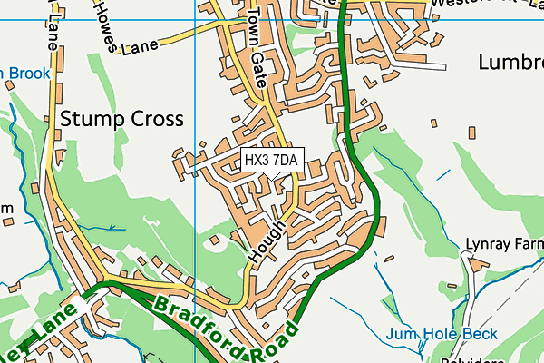 HX3 7DA map - OS VectorMap District (Ordnance Survey)