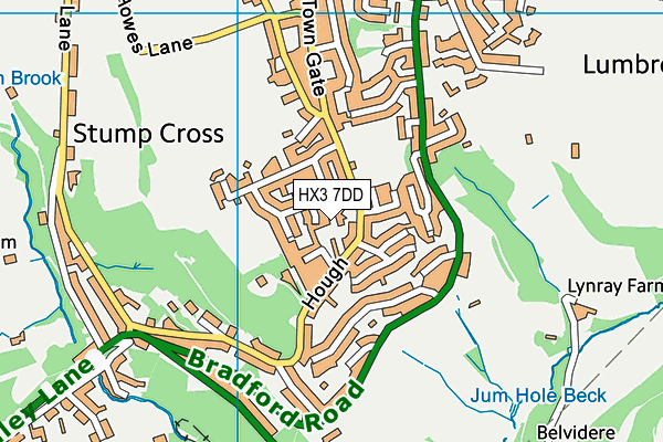 HX3 7DD map - OS VectorMap District (Ordnance Survey)