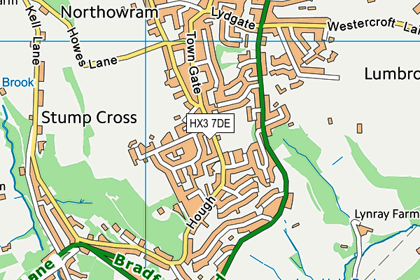 Northowram Recreation Ground map (HX3 7DE) - OS VectorMap District (Ordnance Survey)