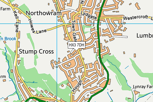 HX3 7DH map - OS VectorMap District (Ordnance Survey)