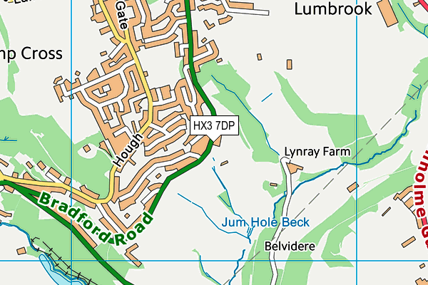 HX3 7DP map - OS VectorMap District (Ordnance Survey)