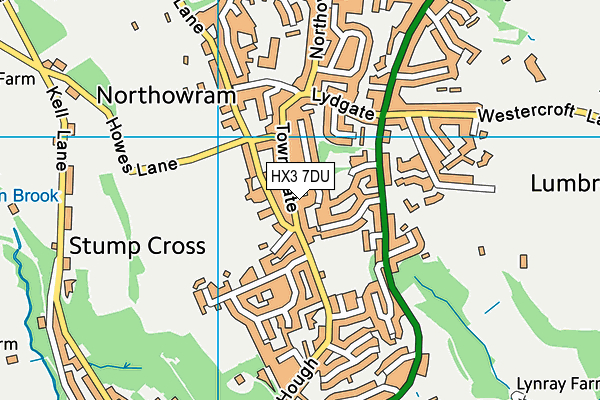 HX3 7DU map - OS VectorMap District (Ordnance Survey)