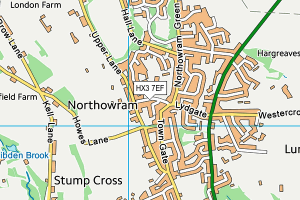 Northowram Primary School map (HX3 7EF) - OS VectorMap District (Ordnance Survey)
