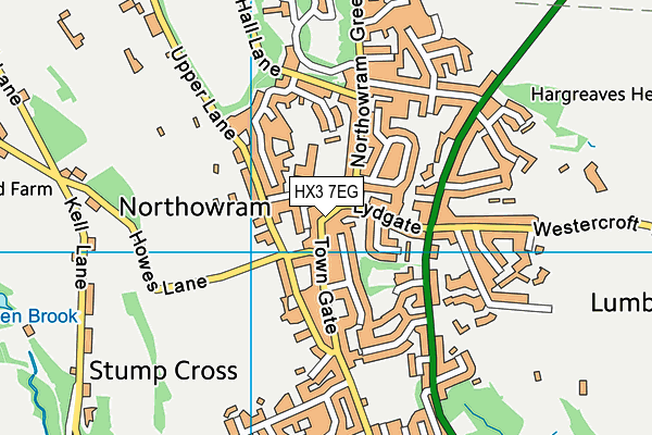 HX3 7EG map - OS VectorMap District (Ordnance Survey)