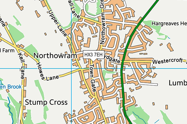 HX3 7EH map - OS VectorMap District (Ordnance Survey)