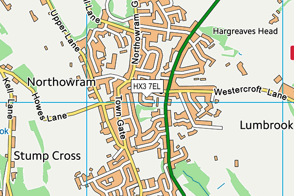 HX3 7EL map - OS VectorMap District (Ordnance Survey)