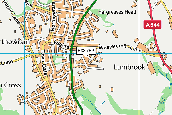 HX3 7EP map - OS VectorMap District (Ordnance Survey)