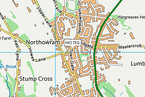 HX3 7EQ map - OS VectorMap District (Ordnance Survey)