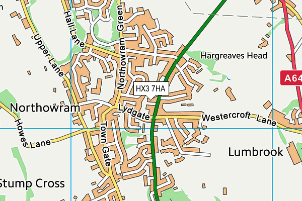 HX3 7HA map - OS VectorMap District (Ordnance Survey)