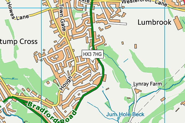 HX3 7HG map - OS VectorMap District (Ordnance Survey)