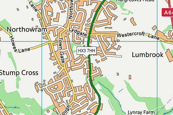 HX3 7HH map - OS VectorMap District (Ordnance Survey)