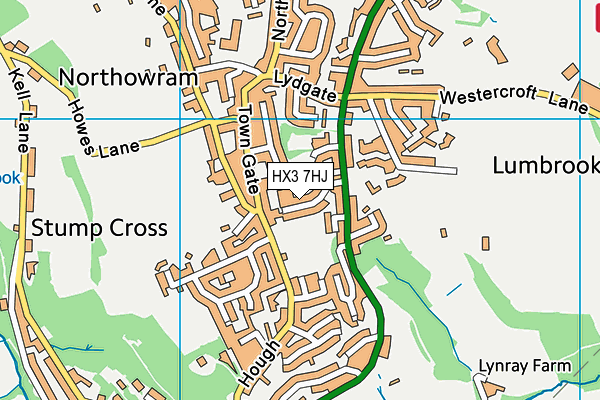 HX3 7HJ map - OS VectorMap District (Ordnance Survey)