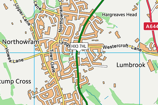 HX3 7HL map - OS VectorMap District (Ordnance Survey)