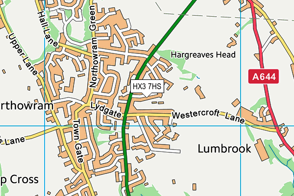 HX3 7HS map - OS VectorMap District (Ordnance Survey)