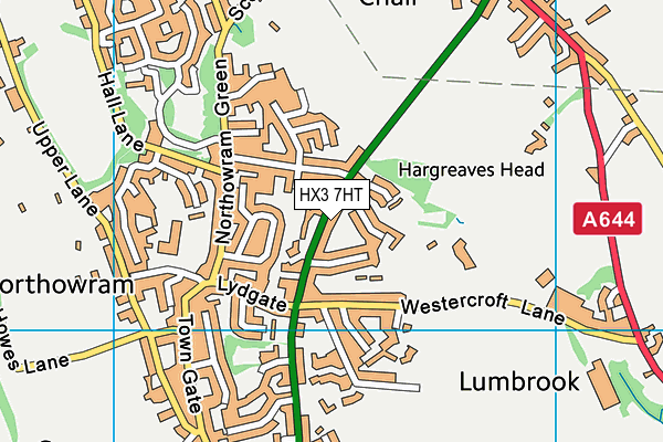 HX3 7HT map - OS VectorMap District (Ordnance Survey)