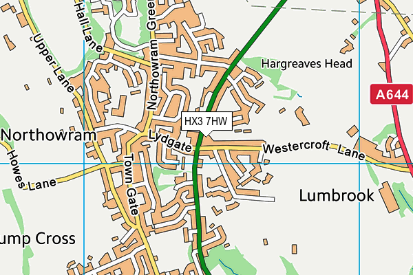 HX3 7HW map - OS VectorMap District (Ordnance Survey)