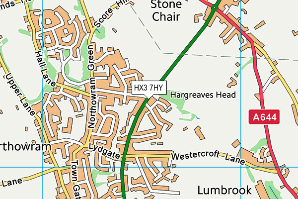 HX3 7HY map - OS VectorMap District (Ordnance Survey)