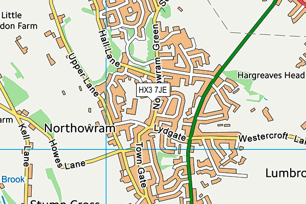 Map of NORTHOWRAM SCHOOLHOUSE LTD at district scale