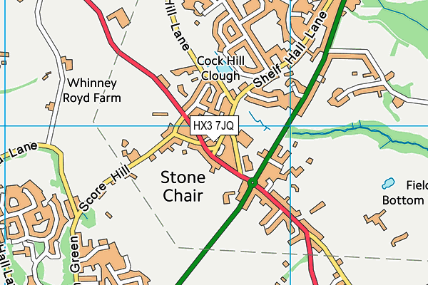 HX3 7JQ map - OS VectorMap District (Ordnance Survey)