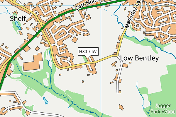 HX3 7JW map - OS VectorMap District (Ordnance Survey)