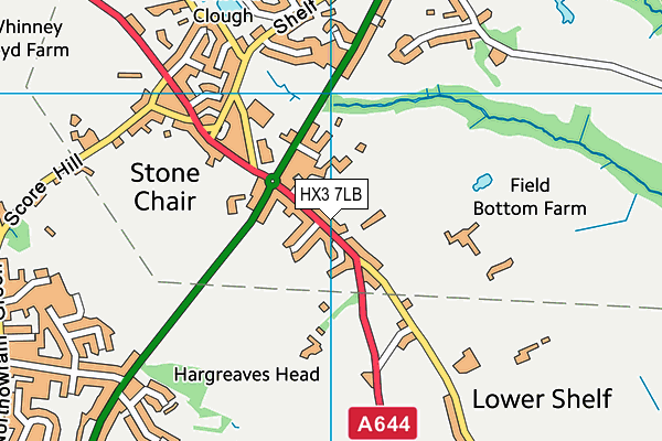 HX3 7LB map - OS VectorMap District (Ordnance Survey)