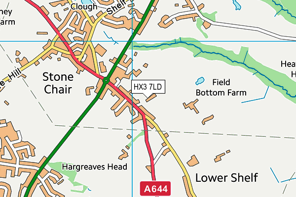 HX3 7LD map - OS VectorMap District (Ordnance Survey)