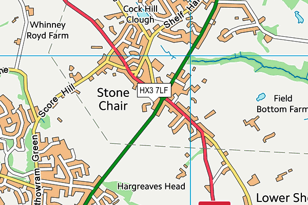 HX3 7LF map - OS VectorMap District (Ordnance Survey)