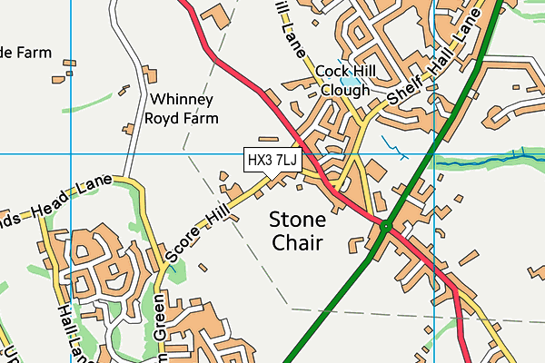 HX3 7LJ map - OS VectorMap District (Ordnance Survey)