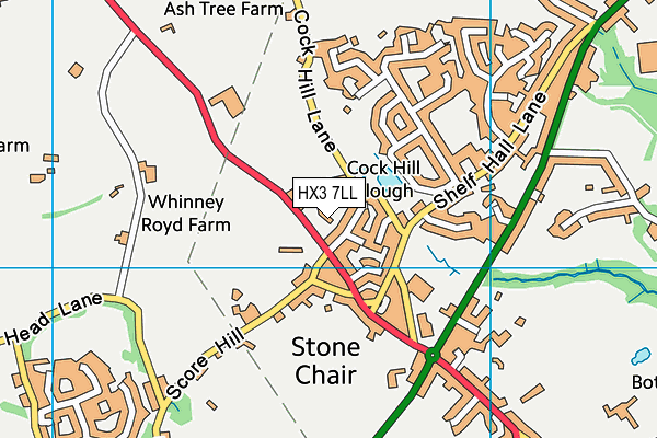 HX3 7LL map - OS VectorMap District (Ordnance Survey)