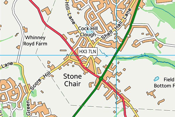 HX3 7LN map - OS VectorMap District (Ordnance Survey)